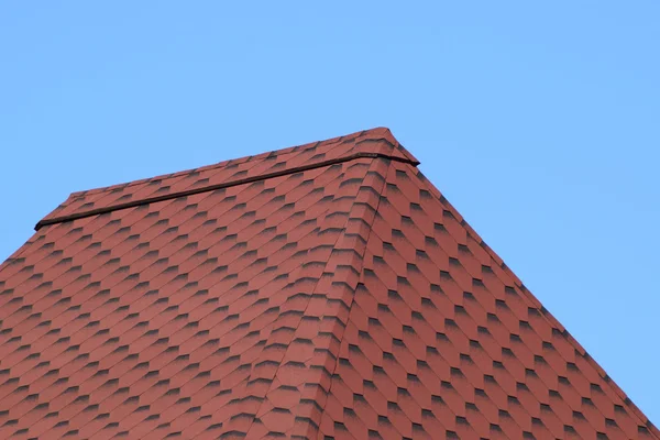 Dekorative Metallziegel Auf Einem Dach Arten Des Daches — Stockfoto