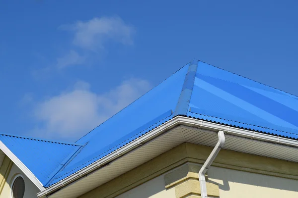 Blue roof metal sheets — Stock Photo, Image