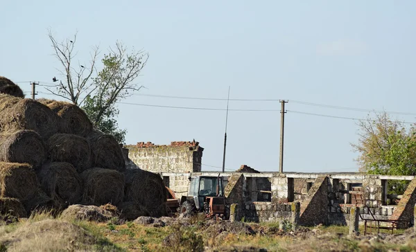 Viejo Tractor Ruinas Granja Vacas Granja Vacas Abandonadas —  Fotos de Stock