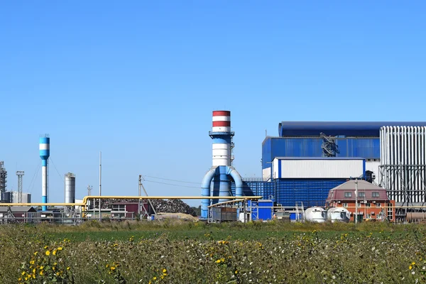 Великий Завод Переробки Металобрухту Величезний Завод Старого Металургійного Заводу Блакитний — стокове фото