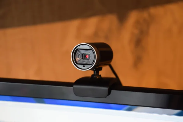 Webcamera, aangesloten op de monitor — Stockfoto