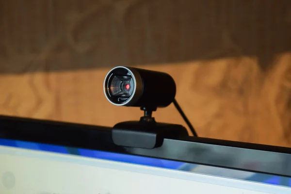 Webcamera Aangesloten Monitor Apparatuur Voor Video — Stockfoto