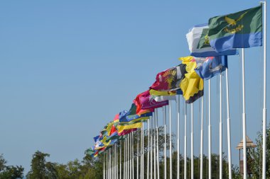 Arma ve afiş farklı bayraklarıyla sayısı