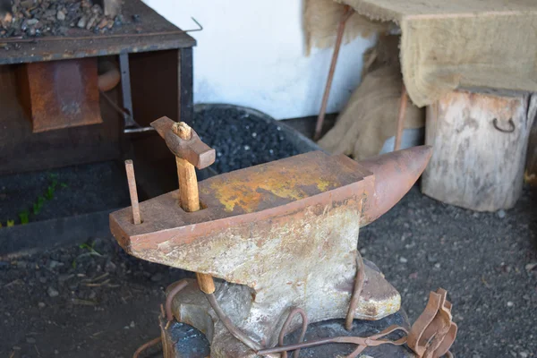 Viejo Yunque Fragua Reconstrucción Vida Los Cosacos Kuban —  Fotos de Stock