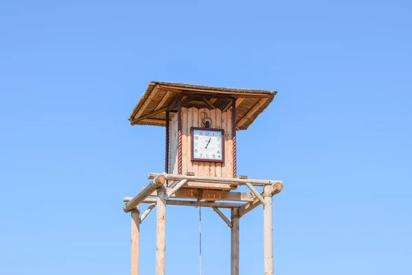 The wooden clock tower — Stock Photo, Image