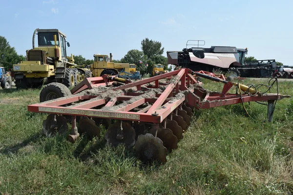 Erpice Del Disco Macchine Agricole Lavorazione Del Suolo Campo — Foto Stock