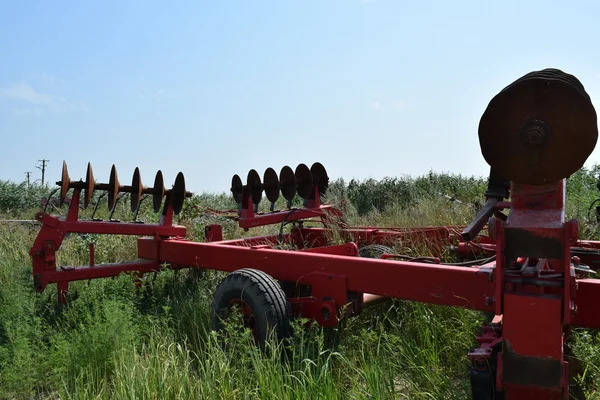 Erpice Del Disco Macchine Agricole Lavorazione Del Suolo Campo — Foto Stock