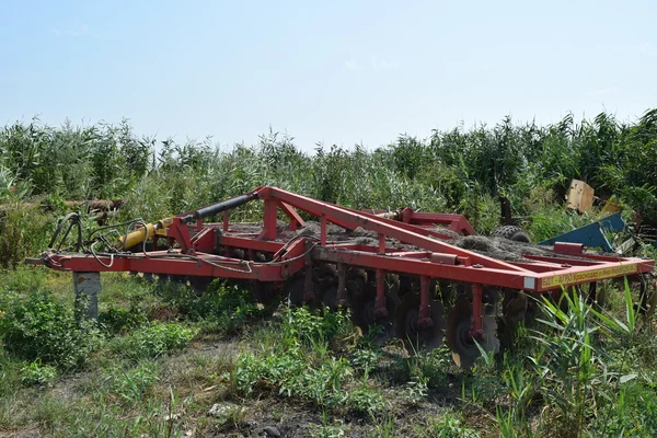 Grada Del Disco Maquinaria Agrícola Para Transformación Del Suelo Campo — Foto de Stock