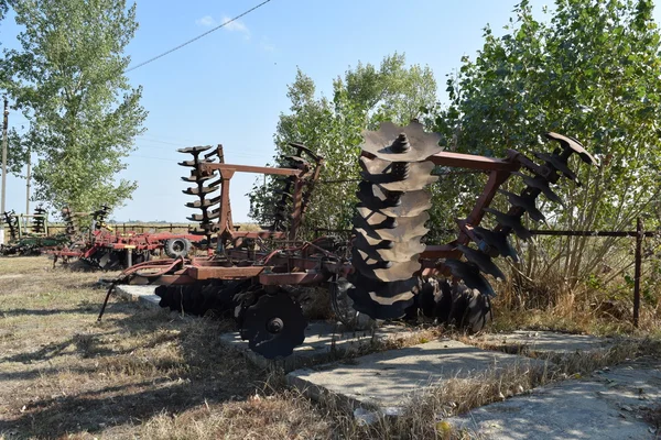 Дискова Борона Сільськогосподарська Техніка Переробки Ґрунту Полі — стокове фото