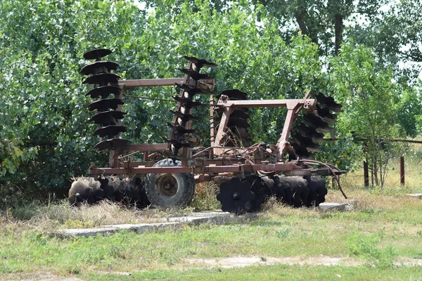 Grade Disco Máquinas Agrícolas Para Transformação Solo Terreno — Fotografia de Stock