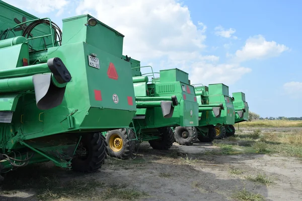 Russland Poltavskaya Village September 2015 Mähdrescher Tun Landmaschinen — Stockfoto