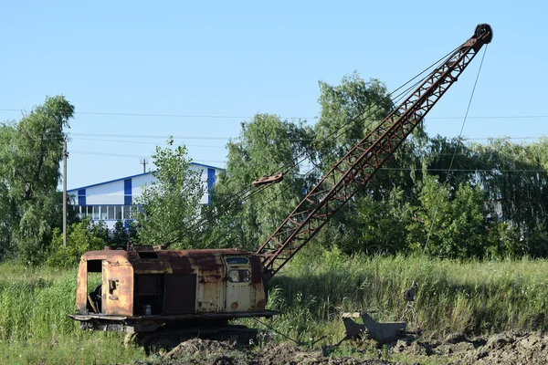 Alter Steinbruch Der Nähe Der Dragline Altes Gerät Zum Ausheben — Stockfoto