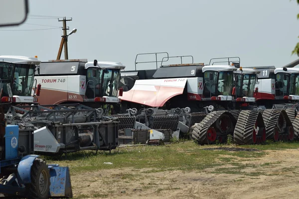 Rusland Poltavskaya Village September 2015 Maaidorsers Torum Landbouwmachines — Stockfoto