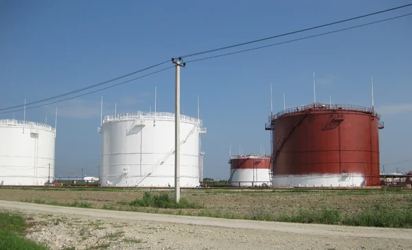 Storage Tanks Petroleum Products Equipment Refinery — Stock Photo, Image