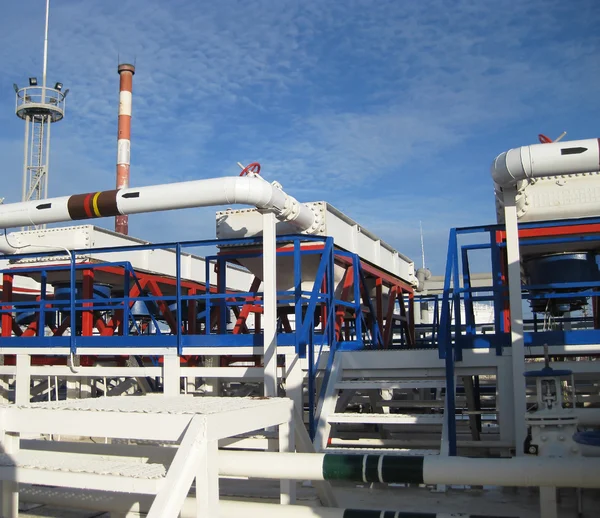 Steel Service Platform Stairs Equipment Refinery — Stock Photo, Image