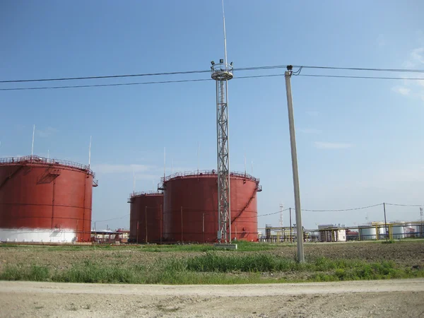 Serbatoio Acciaio Verticale Capacità Immagazzinamento Petrolio Benzina Cherosene Gasolio Altri — Foto Stock
