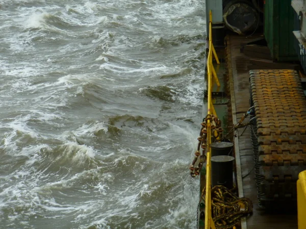 Перегляд Краю Корабельної Палуби Морські Хвилі Живильне Судно — стокове фото