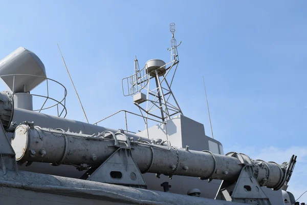 军舰甲板的一部分 军事装备 — 图库照片