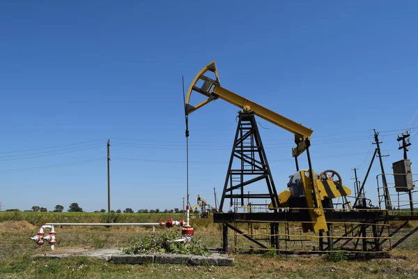 Petrol Pompası Bir Kuyuya Yerleştirildiğinde Pompalama Ünitesi Petrol Sahaları Ekipmanı — Stok fotoğraf