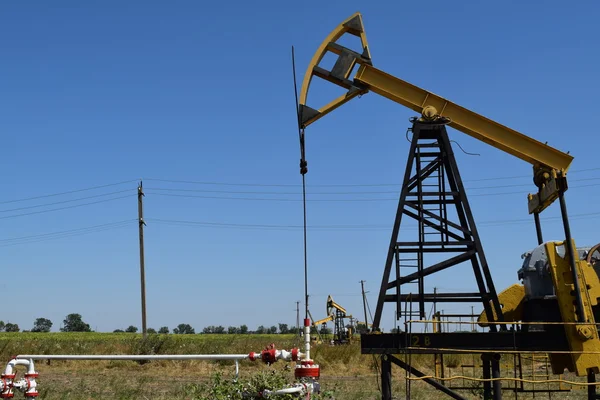 Unidad Bombeo Como Bomba Aceite Instalada Pozo Equipos Yacimientos Petrolíferos — Foto de Stock