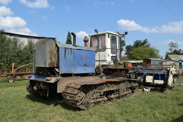 Combine Harvester Agricultural Machinery Harvesting Fields — Stock Photo, Image