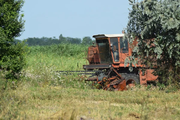 Mähdrescher Landmaschinen Für Die Ernte Von Den Feldern — Stockfoto