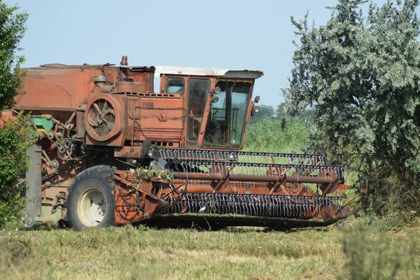 コンバインハーベ スター 畑から収穫するための農業機械 — ストック写真