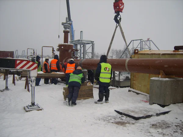 Costruzione Oleodotto Gasdotto Apparecchiature Industriali — Foto Stock