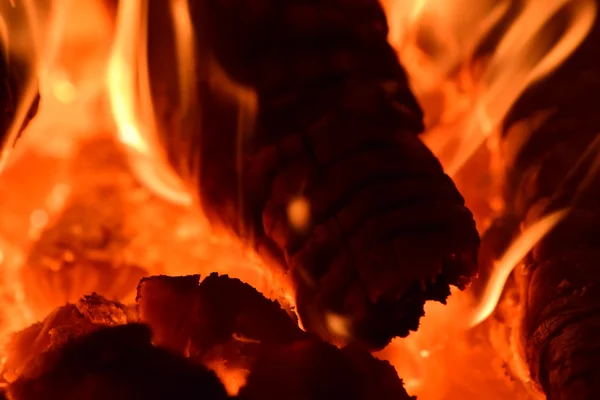 Heiße Kohlen Ofen Rot Verbrannt Durch Erhitzen Des Partikelbaums — Stockfoto