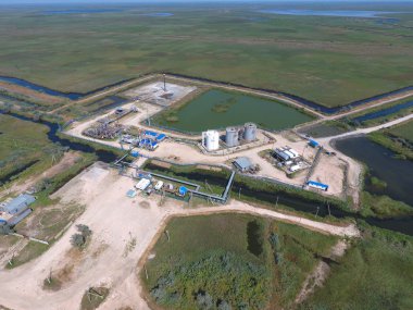 Kurutma gaz ve yoğuşma toplama donatımı. Üstten Görünüm.