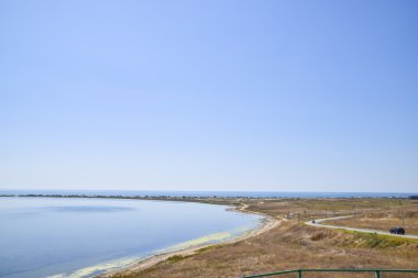 Deniz kıyı haliç manzarası. Lyman ve Karadeniz şiş.
