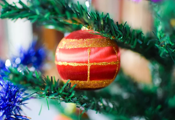 Γυάλινες Χάντρες Για Στόλισμα Του Χριστουγεννιάτικου Δέντρου Στολίδια Μπάλες Και — Φωτογραφία Αρχείου