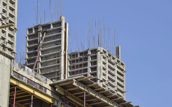 Constructie Van Een Gebouw Met Meerdere Artikelen Installatie Van Betonnen — Stockfoto