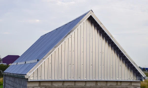 Крыша Гофрированного Листа Крыша Металлического Профиля Волнистой Формы — стоковое фото