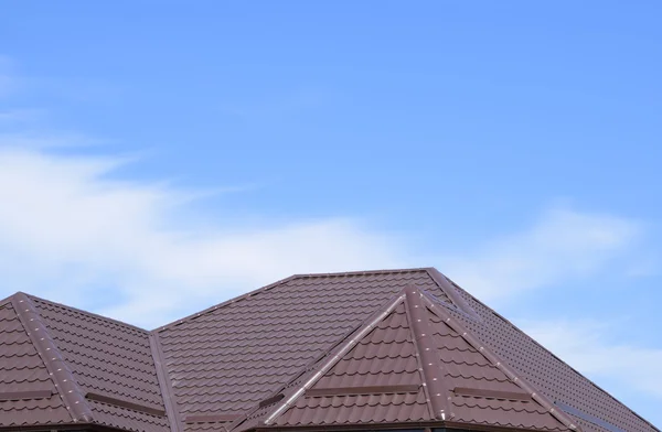 Roof Corrugated Sheet Roofing Metal Profile Wavy Shape — Stock Photo, Image