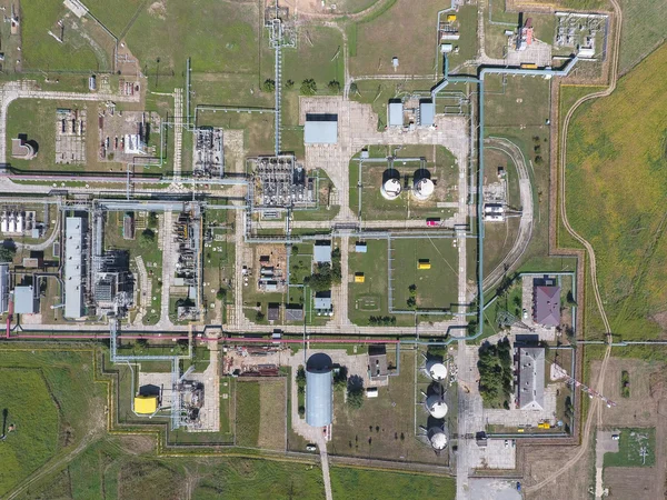 Separación y deshidratación de la estación aerofotógrafa de petróleo y gas — Foto de Stock