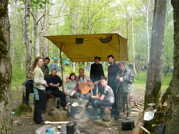 Краснодар Россия Июня 2014 Туристический Отдых Лесу Палатках — стоковое фото