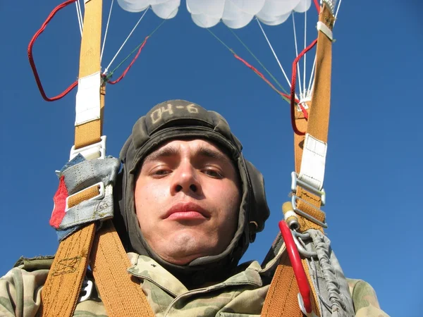 Parachute Jumps Preparation Russian Special Troops Landing — Stock Photo, Image