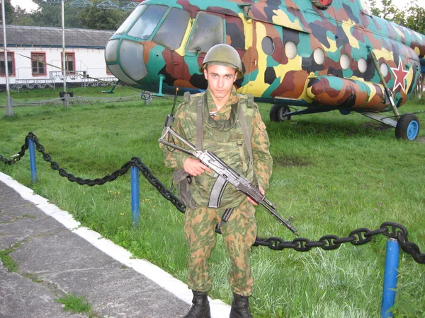 Soldado Ponto Controlo Controlo Modo Admissão — Fotografia de Stock