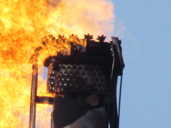 stock image Torch system on an oil field