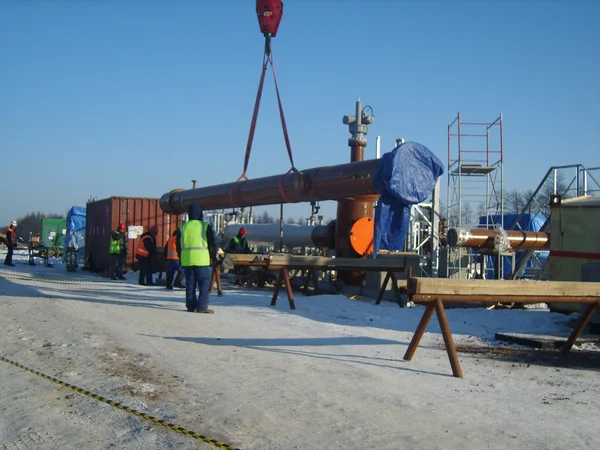 俄罗斯 苏尔古特 2008 建设石油和天然气的管道 工业设备 — 图库照片