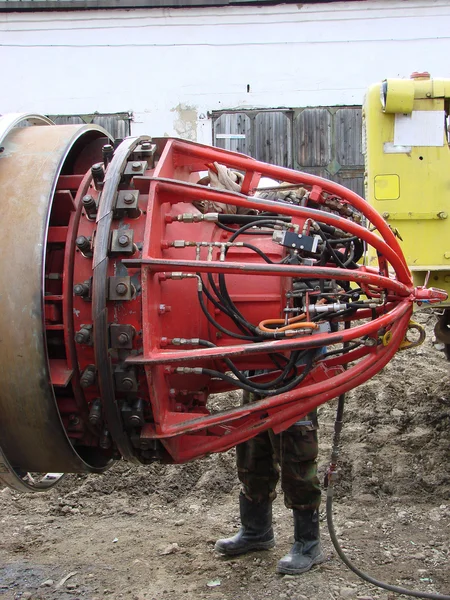 The device for research of the pipeline at construction — Stock Photo, Image