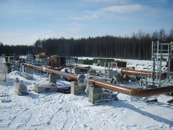 Platform of construction  pipelines — Stock Photo, Image