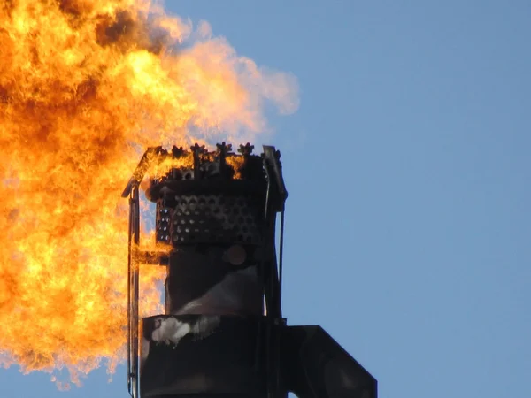 System Torch Oil Field Burning Torch Head — Stock Photo, Image