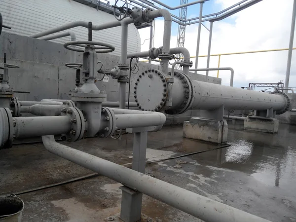 Intercambiadores Calor Para Calentamiento Aceite Refinería Petróleo Equipos Para Refinado —  Fotos de Stock