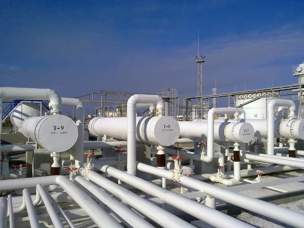 Trocadores Calor Para Aquecimento Óleo Refinaria Petróleo Equipamento Para Refinação — Fotografia de Stock