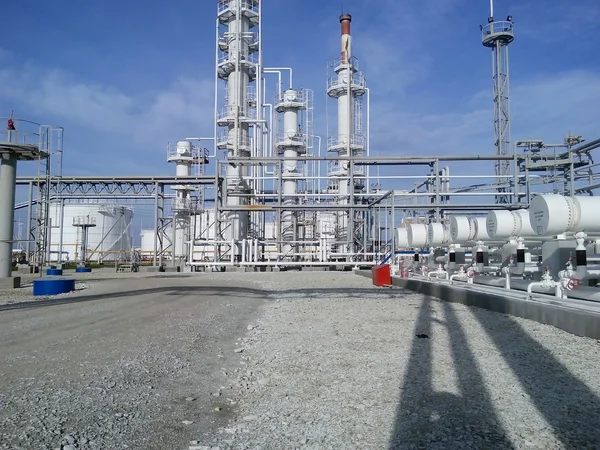 Rafinerii Ropy Naftowej Sprzęt Rafinacji Ropy Naftowej Podstawowy — Zdjęcie stockowe