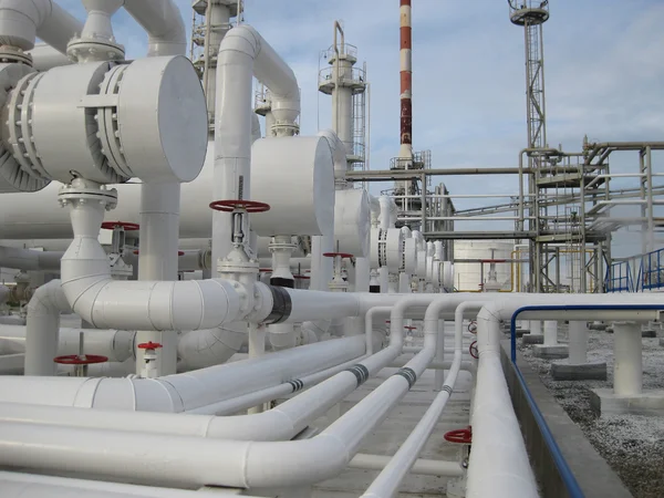 Intercambiadores de calor en una refinería — Foto de Stock