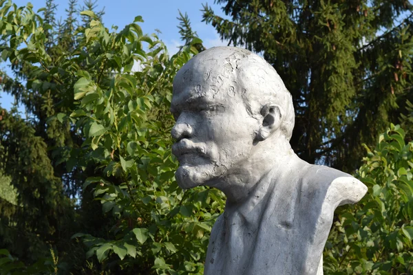 Původní Pomník Lenina Konkrétní Bustu Lenina Nedaleko Rekreační Středisko Venkovské — Stock fotografie