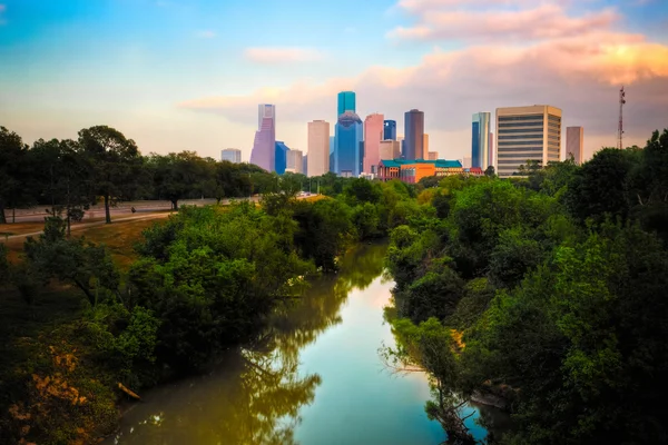 Houston skyline gyönyörű városkép — Stock Fotó